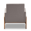 Baxton Studio Perris Grey Upholstered Walnut Wood Lounge Chair 150-8741